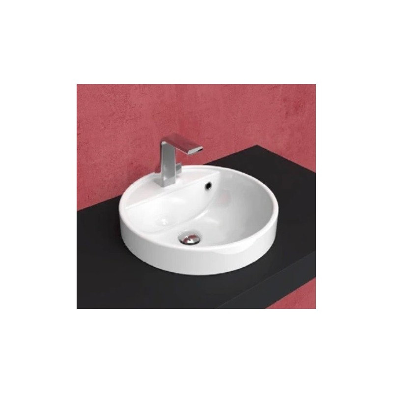 LAVABO TWIN SET 42 BIANCO MONOFORO INCASSO - Ceramica Flaminia 