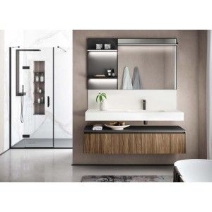 Meuble salle de bain Elite H200xL143,2xP50 cm Composition ELI 07 - Hafro - Geromin