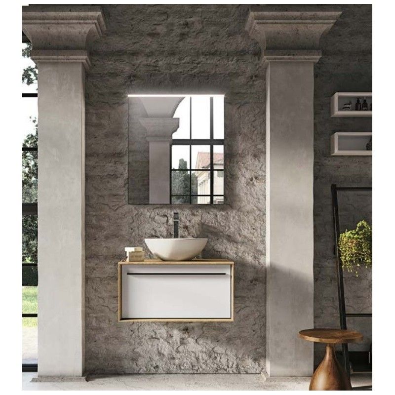 Bathroom Mobile Suite H200xW74,2xP52.5 cm Composition SUI 04 - Hafro - Geromin