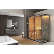 ETHOS C hammam with Integrated Shower + Sauna 200x100xH.215 Corner / Wall - Hafro - Geromin