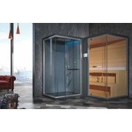 Hammam ETHOS L avec Douche Intégrée + Sauna 240 / 203x120xH.215 Angle - Hafro - Geromin