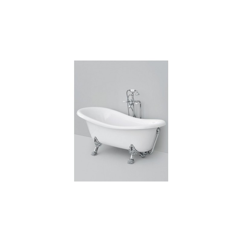 ARTCERAM HERMITAGE VASCA FREESTANDING BIANCA 170 x 80 h 72 PIEDI CROMO