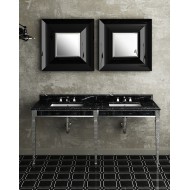 Double Claridge Console with marble Top Black Marquinha and Metallic legs Chrome  L180xH94xD51 DEVON&DEVON - 1