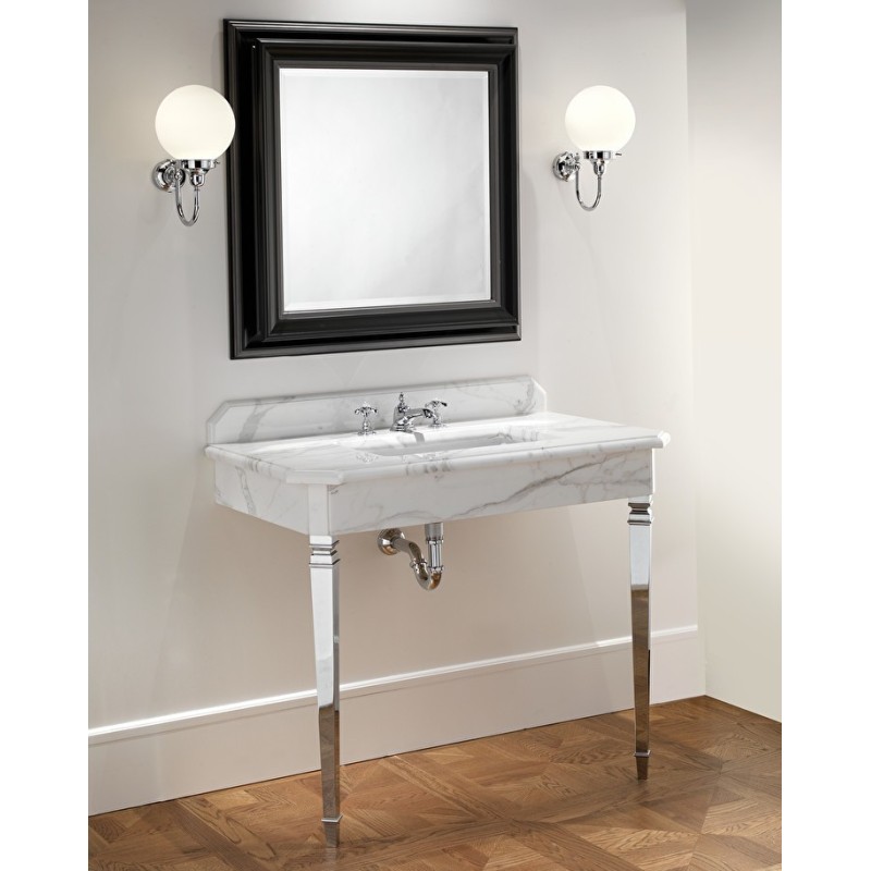 Epoque Console with marble Top Calacatta Borghini and Metallic Legs Chrome L103,5xH96,5xD59,7 DEVON&DEVON - 1