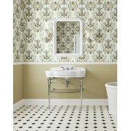 Melody Junior Consolle con piano in ceramica bianca, ripiano portaoggetti in vetro e gambe in metallo cromo L86,5xH96xD57,5 DEVO