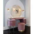 Zelda Brushed brass matt laquered Vanity Table  - Siver Mirror - Cremo Extra Marble Top L155xH83,1xD45 DEVON&DEVON - 1