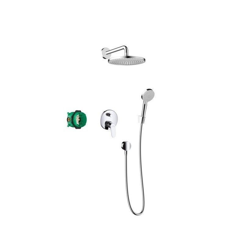 Crometta S Shower System 240 1 jet with Hansgrohe single lever mixer