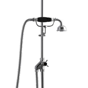 Diverter on external tube with hand shower and fork L25.5 x H12 x D11.7 - Chrome DEVON&DEVON - 1