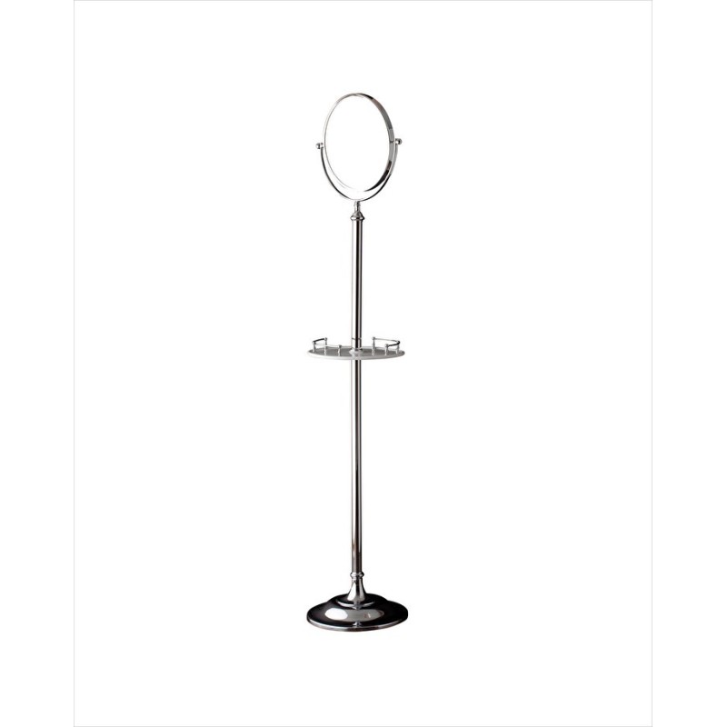 Single Object holder with mirror on pedestal L38,4xH166,5xD31,3 with chrome finish DEVON&DEVON - 1