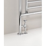 Towel Warmers Valvole a squadra 1/2" (coppia) rosette e tubo (coppia) cm5,5xL8,5xH14+11 con finitura Cromo
