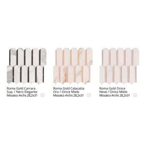 ROMA GOLD CALACATTA ORO/ONICE MIELE ARCHS MOSAICO 28,2X31  - fQKO Fap Ceramiche FAP CERAMICHE - 1