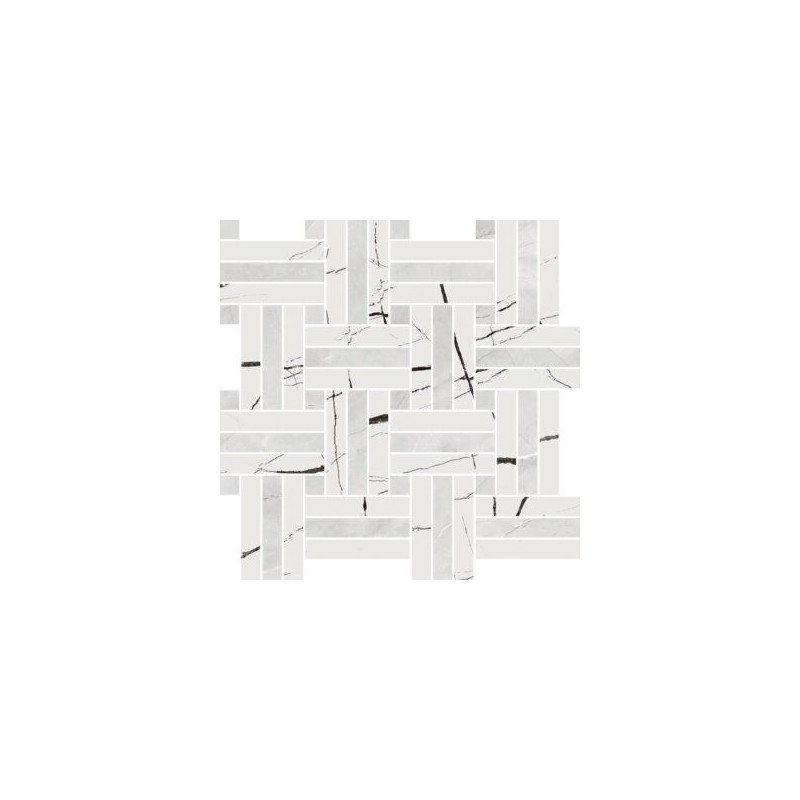 EXTRA MOSAICO INTRECCIO SCENIC WHITE/PULPIS GREY LEVIGATO 30X30 - Novabell EXT001L NOVABELL - 1