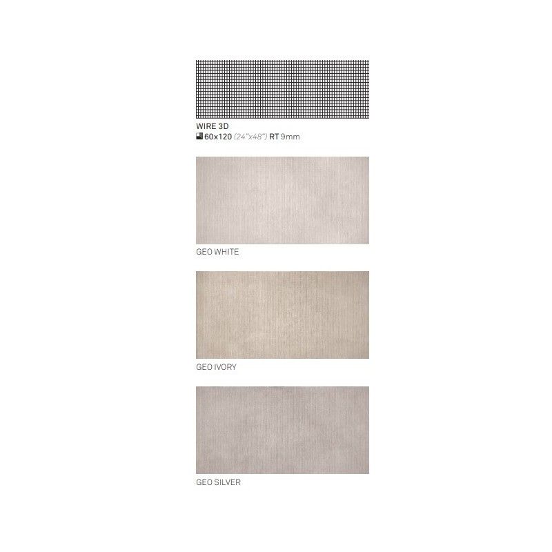 GEO WHITE DEC.WIRE 3D 60X120 REKTIFIZIERT  - CERAMICHE KEOPE  HJE1 CERAMICHE  KEOPE  - 1