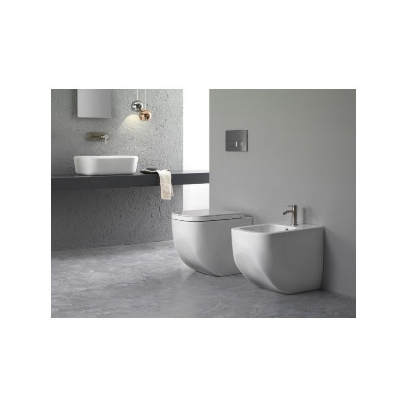 NEXT  WC AM BODEN ohne Seitenlöcher PURE FIX WEISS MATT rimless 360x560 Hatria 