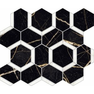 EXTRA ESAGONA MIX MARQUINA ONICE BIANCO 39,2x34,5LEVIGATO   - NOVABELL EXT997L NOVABELL - 1