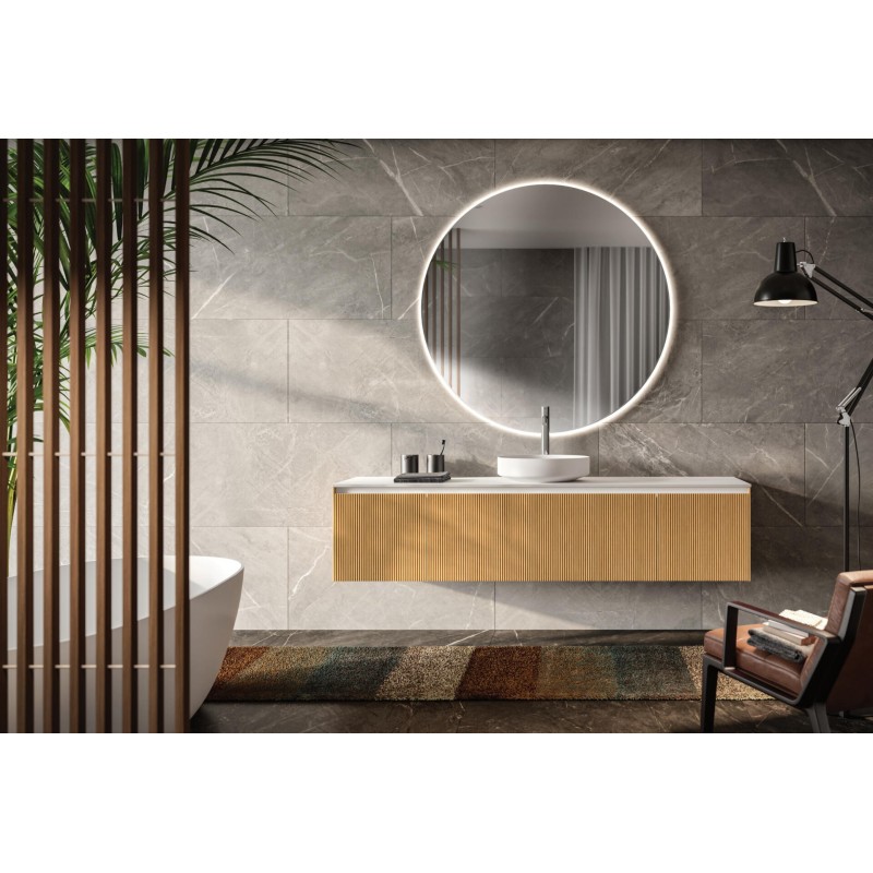 Tricot 01 Meuble Salle de Bain 932 Canneté Chêne Doré GbGroup GB GROUP - 1