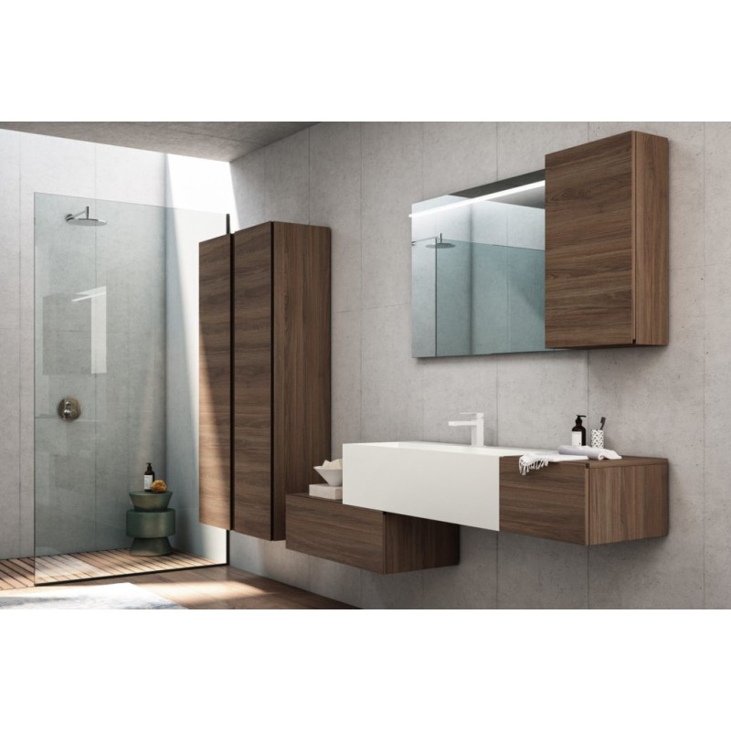 Cubik 06 Bathroom Cabinet 256 Savoy Walnut GbGroup GB GROUP - 1
