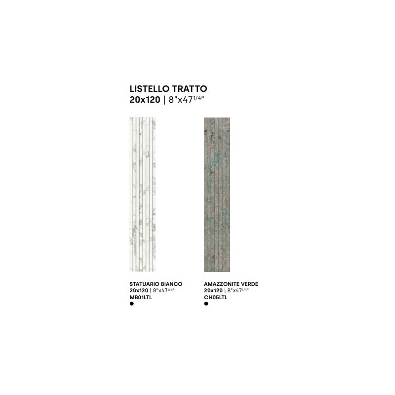 MARMI DI IMPRONTA STATUARIO BIANCO LISTELLO TRATTO LAPPED 6MM 120X20- IMPRONTA MB01LTL IMPRONTA - 1