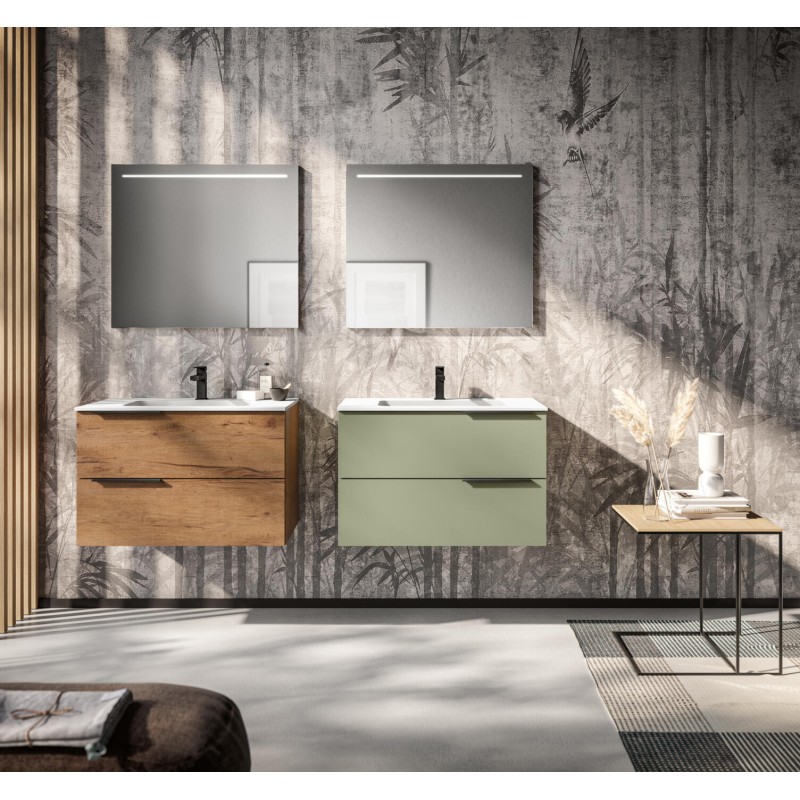 Uniq 01 Bathroom Cabinet 961 Nativo Cotto - 414 Asparago GbGroup