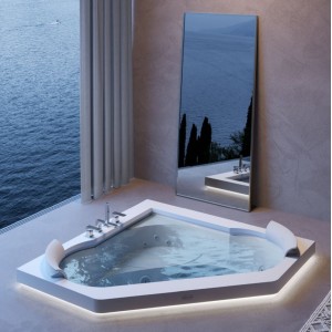 Aura Corner 160 Corian Vasca Idromassaggio 164x164 h60cm Jacuzzi