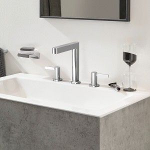 FINORIS 3-Loch Waschtischarmatur 160 mit Hansgrohe Push-Open HANSGROHE - 1