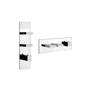 RETTANGOLO WELLNESS Außenteil Wandmontierter Thermostatmischer mit hohem Durchfluss 2 unabhängige GESSI-Ausgänge GESSI SPA  - 2