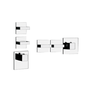 RETTANGOLO WELLNESS External part Wall mounted high flow thermostatic mixer 2 independent GESSI outlets GESSI SPA  - 2