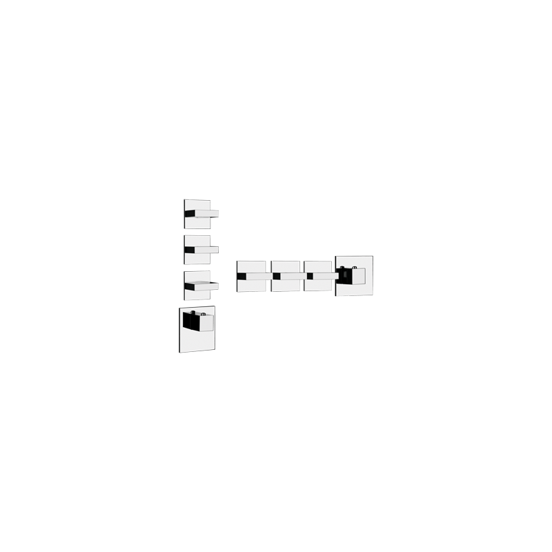 RETTANGOLO WELLNESS Außenteil Wandmontierter Thermostatmischer mit hohem Durchfluss 3 unabhängige GESSI-Ausgänge GESSI SPA  - 2