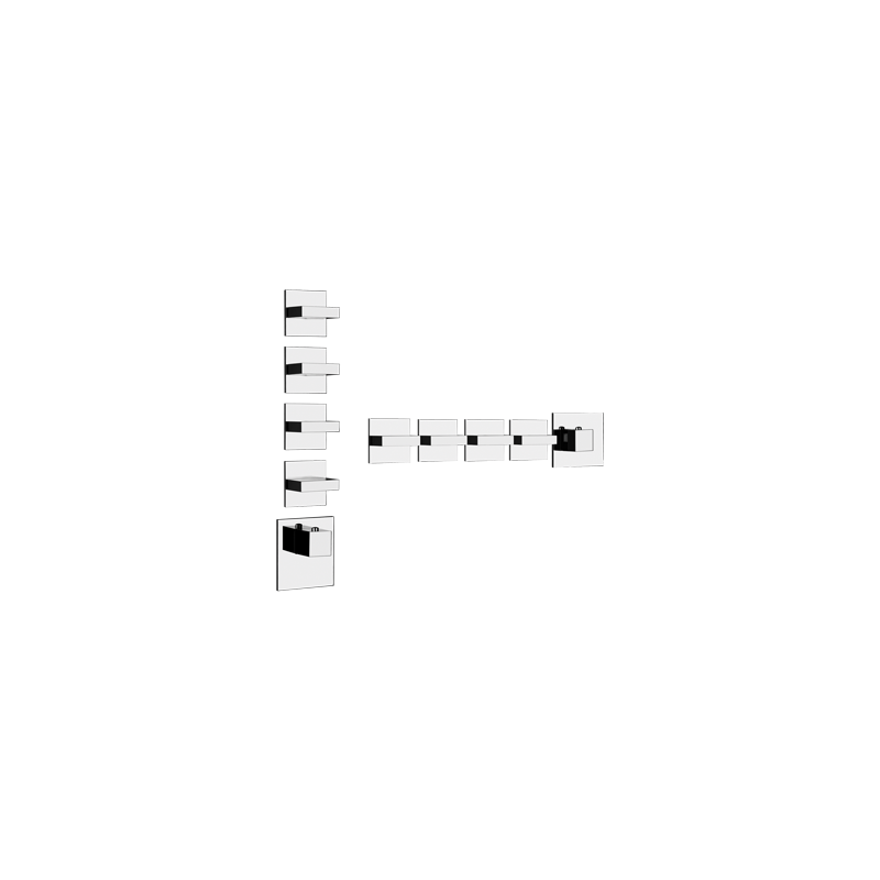 RETTANGOLO WELLNESS Parte esterna Miscelatore termostatico alta portata a parete 4 uscite indipendenti GESSI GESSI SPA  - 2