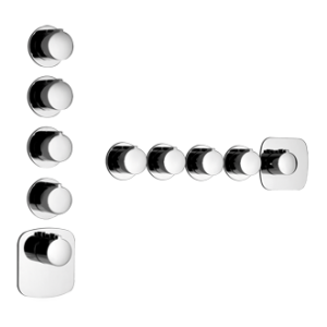 TONDO WELLNESS External part Wall mounted high flow thermostatic mixer 4 independent GESSI outlets GESSI SPA  - 2