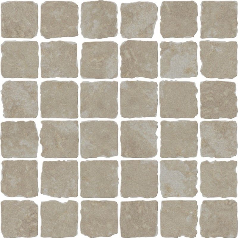 Pietra d'Assisi Mosaico 4,7x4,7 Bianco Spaccatella DECORI 30x30 - CERDOMUS 69193 CERDOMUS - 1