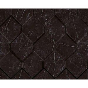 Marvel Nero Marquina Mosaico Esagono 3D 28,2X35,3cm AS4B Atlas Concorde CERAMICHE ATLAS CONCORDE - 1