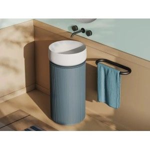 Meuble rond 40 h72 pour vasques à poser avec bonde filetée chromée incluse OPERA Artceram ARTCERAM - 1