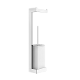RETTANGOLO ACCESSORIES Colonna a parete con porta rotolo e porta scopino bianco GESSI