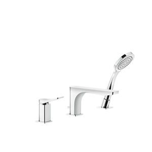 RILIEVO Mitigeur de baignoire 3 trous sur gorge avec bec, inverseur, flexible de 1,5 m et douchette anticalcaire GESSI