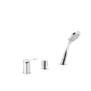 RILIEVO Gruppo Bordo Vasca 3 fori con deviatore, flessibile 1,5m e doccetta anticalcare GESSI