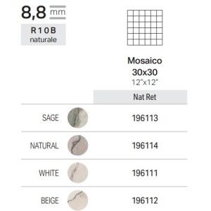 BOLGHERI STONE 30x30 Mosaico White NATURALE RETTIFICATO  - LA FABBRICA AVA 196111 LA FABBRICA AVA - 1