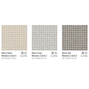 MOON  GREY MOSAICO 2,5X2,5 29,75X29,75 - APARICI APARICI CERAMICA - 1