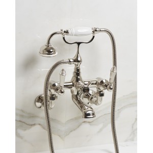 Diamond Gruppo vasca a muro con doccetta e flessibile - Nickel Lucido DEVON&DEVON - 1