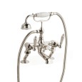 Diamond Bathtub mixer for edge-mounted installation with hand shower and flexible hose - Polished Nickel DEVON&DEVON - 1