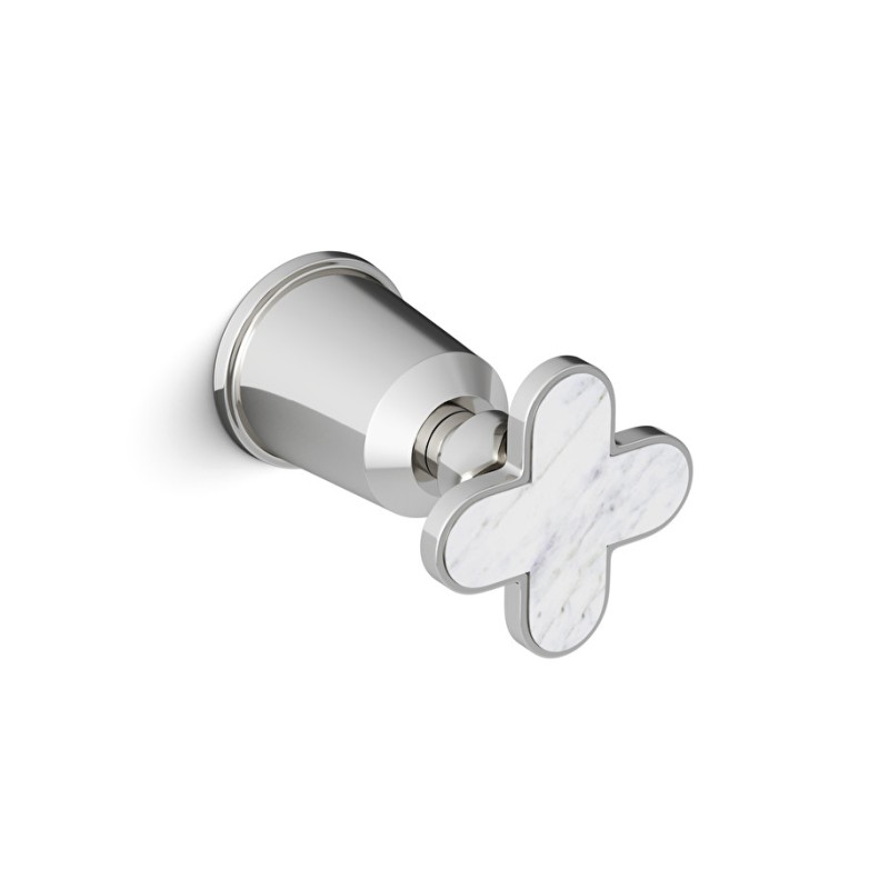 Twenties Absperrhahn einzelner - Chrom Weißes Carrara DEVON&DEVON - 1