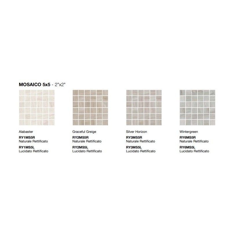 CRYSTAL SILVER  MOSAIQUE 5X5 SQ  - COEM RY3MS5R COEM - 1