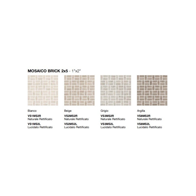 VERSATILE STONE  GRIGIO MOSAICO BRICKS 2X5 RETTIFICATO  - COEM VS3MS2R COEM - 1