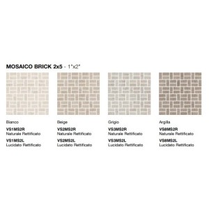 VERSATILE STONE  ARGILLA MOSAICO BRICKS 2X5 LUCIDATO  - COEM VS8MS2L COEM - 1
