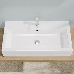 BAHIA 13 Lavabo 80X36,5 Monoforo con troppo pieno Bianco HATRIA HATRIA - 1