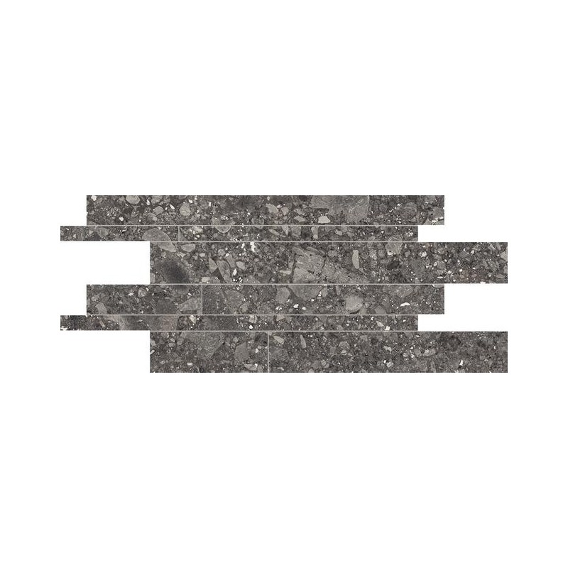 LOMBARDA MOSAICO LISTELLI 30X60 SFALSATI NERO LAPPATO CRESTA - ERGON EMILGROUP EDHF ERGON EMILGROUP - 1