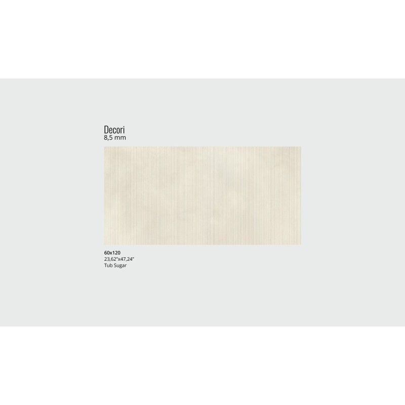 Homescape DECORO TUB SUGAR 60X120 cm 8,5 mm - CERAMICA FONDOVALLE HOM092 CERAMICA FONDOVALLE - 1