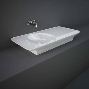 VALET Wall-hung washbasin 112 cm right shelf Rak Ceramics VALWB11200AWHA RAK CERAMICS - 1