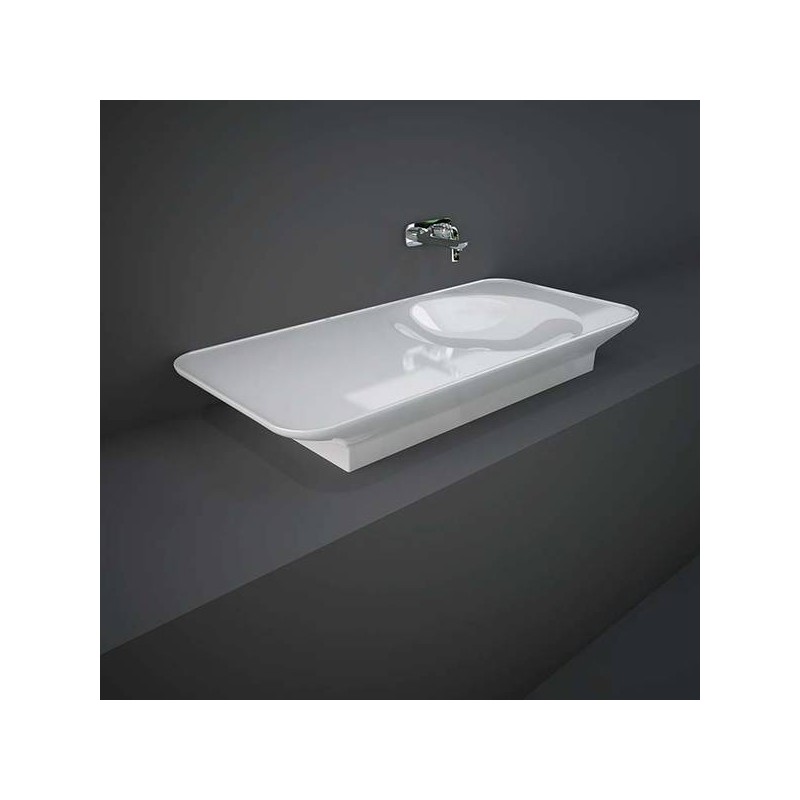 VALET Wall hung washbasin 112 cm left shelf Rak Ceramics VALWB11300AWHA RAK CERAMICS - 1