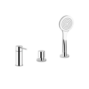 VIA TORTONA Gruppo Bordo Vasca 3 fori con deviatore, flessibile 1,5m e doccetta anticalcare GESSI